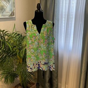 Rose & Olive Green Floral Sleeveless Notch-Neck Camisole